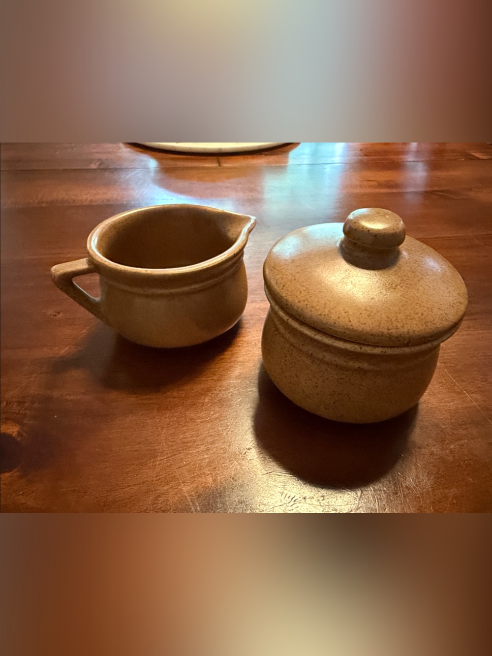 Neutral Speckled Ceramic Creamer and Sugar Set